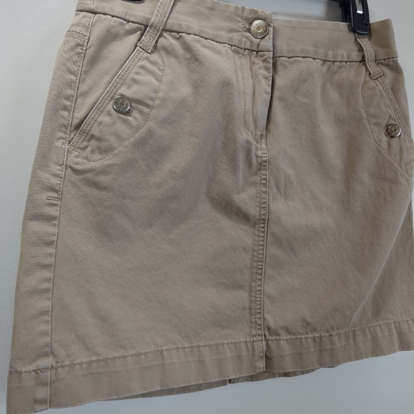 J Crew Classic Cotton Twill Chino Khaki Mini Skirt, Size 4 - Picture 2 of 7
